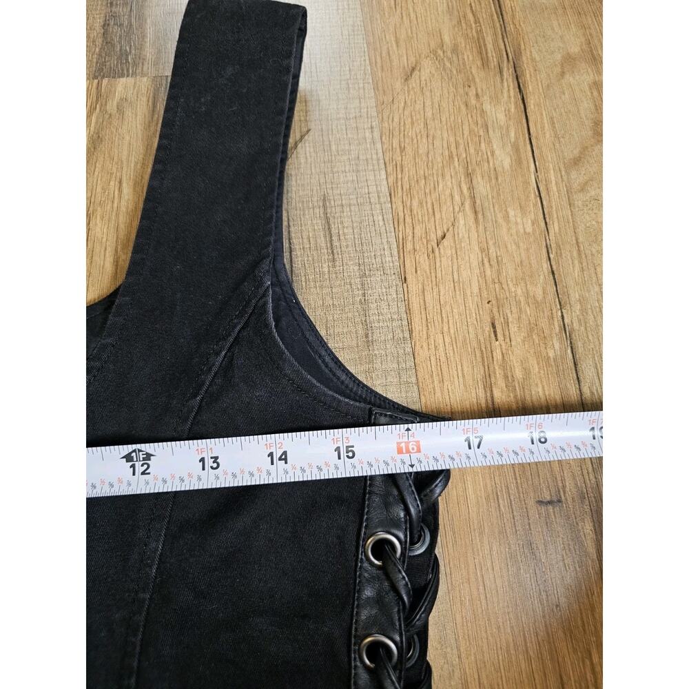 Joan Jett x Tripp NYC Daang Goodman Black Lace Up Zip Front Corset Top Vest L - Picture 11 of 13